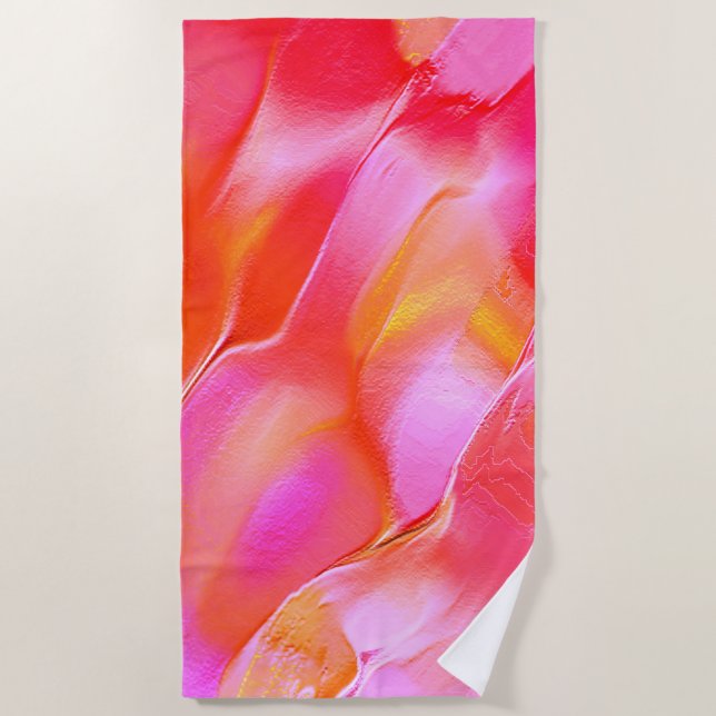Serviette De Plage Rocher rose et orange pâle (Devant)