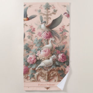 Serviette De Plage Rococo rose Baroque Fleur Morris