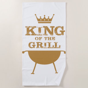 Serviette De Plage Roi Du Grill, Or