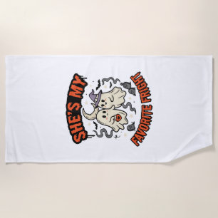 Serviette De Plage Romance humour fantôme Halloween