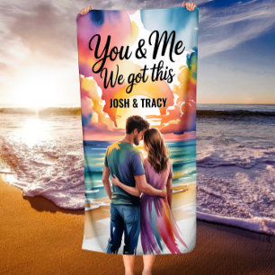 Serviette De Plage Romantique Couple Summer Vibe You and Me Nous avon