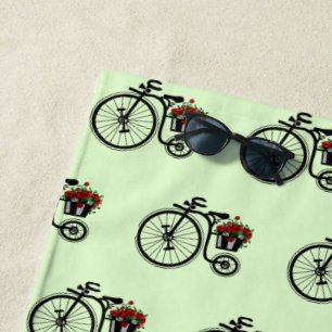Serviette de plage romantique pour vélos