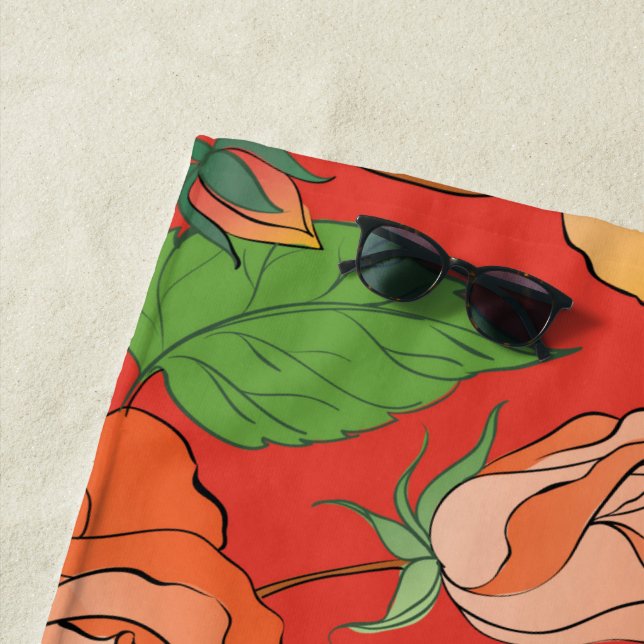 Serviette De Plage Rose 26 (En situation)