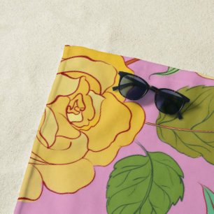 SERVIETTE DE PLAGE ROSE 6