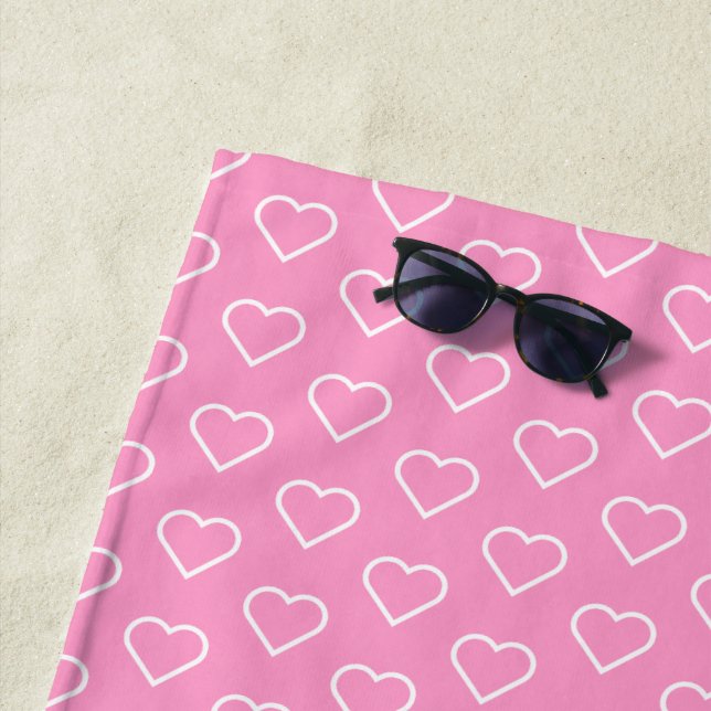 Serviette de plage rose avec Coeur - Choisissez de (En situation)