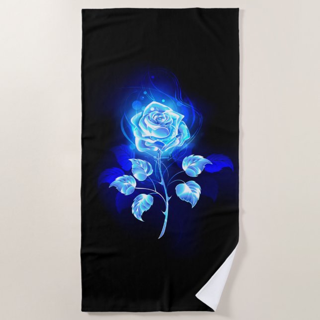 Serviette De Plage Rose bleu brûlant (Devant)