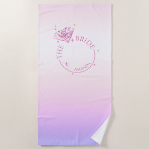 Serviette De Plage Rose Bling Diamant Enterrement de Vie de Jeune Fil