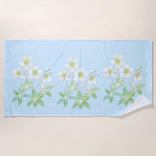 Serviette De Plage Rose de Noël, Helleborus niger