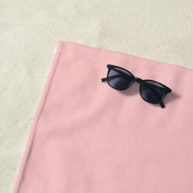 Serviette De Plage Rose de thé rose couleur unie (En situation)