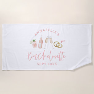 Serviette De Plage Rose décontractée moderne boissons week-end d'ente