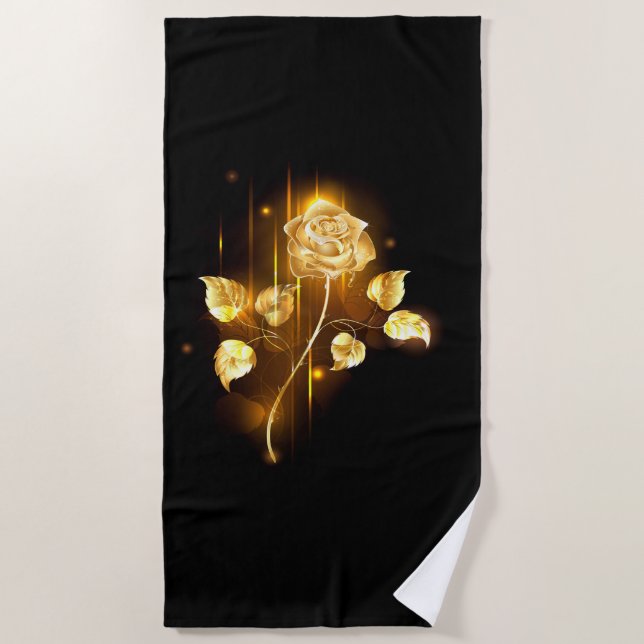 Serviette De Plage Rose d'or ( rose d'or ) (Devant)