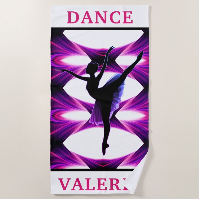 Serviette de plage rose et violet de danse Abstrai (Devant)
