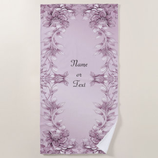 Serviette de plage rose Floral Foliage