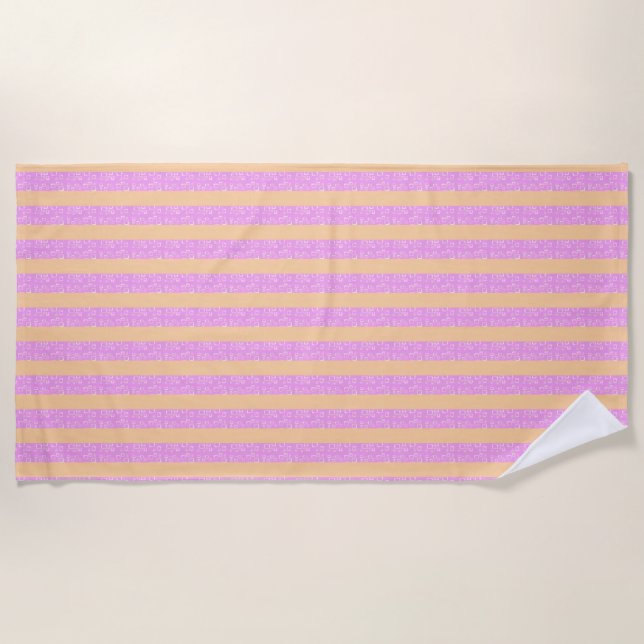 Serviette De Plage Rose Géométrique  (Devant)