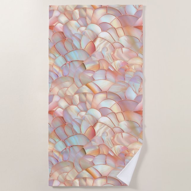 Serviette De Plage Rose gold iridescent chic nacre (Devant)