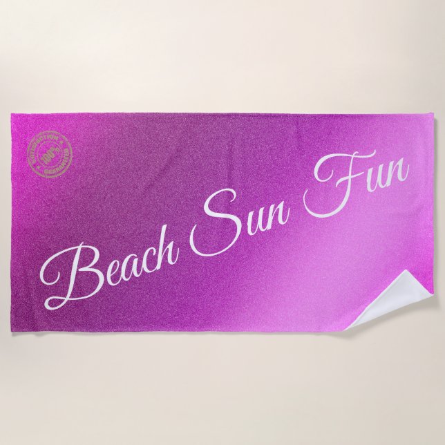 Serviette De Plage Rose moderne (Devant)