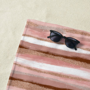 Serviette de plage rose Parties scintillant or ray