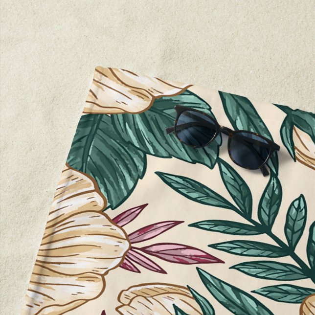 Serviette De Plage Roses (En situation)