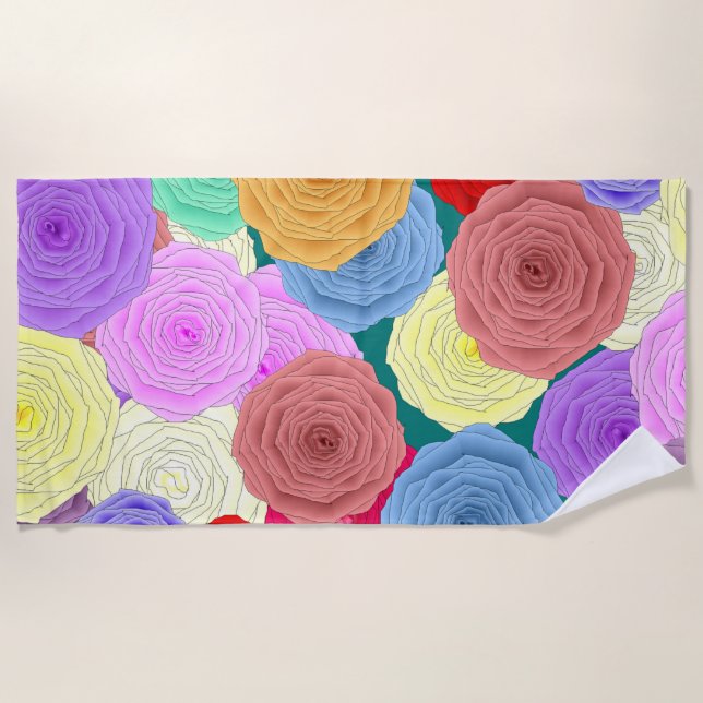 Serviette de plage Roses (Devant)