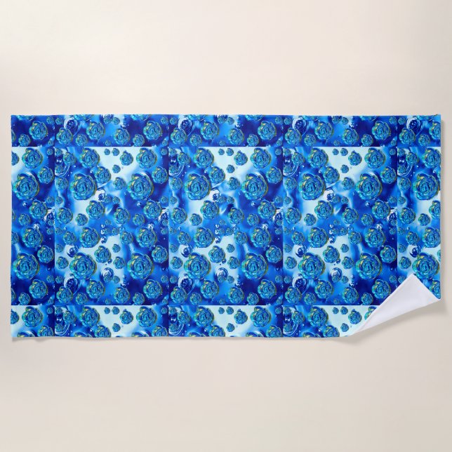 Serviette De Plage Roses Bulles (Devant)