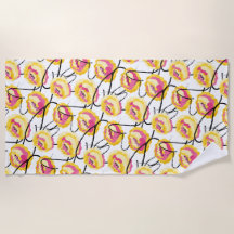 Roses jaunes fantaisie lignes d'encre noire Grunge