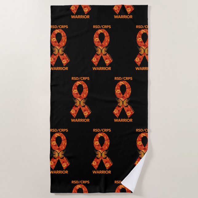 Serviette De Plage Roses orange/papillon...RSD/CRPS (Devant)