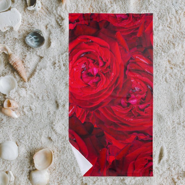Serviette De Plage Roses rouges, motif floral (Créateur téléchargé)