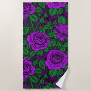 Serviette De Plage Roses violets