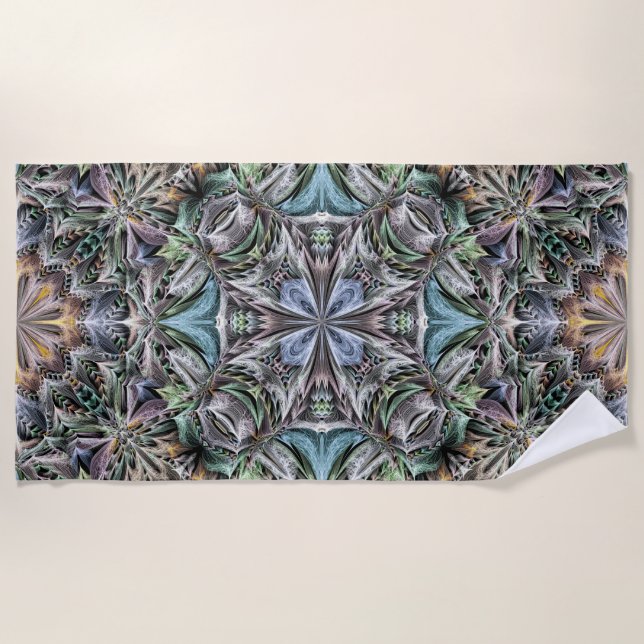 Serviette De Plage Rosette de jardin Abstraite à plusieurs couleurs (Devant)