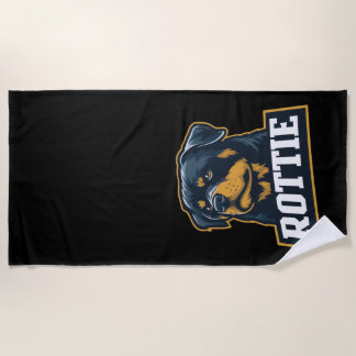 Serviette De Plage Rottie – Portrait de Rottweiler robuste