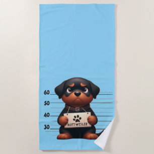 Serviette De Plage Rottweiler vilain