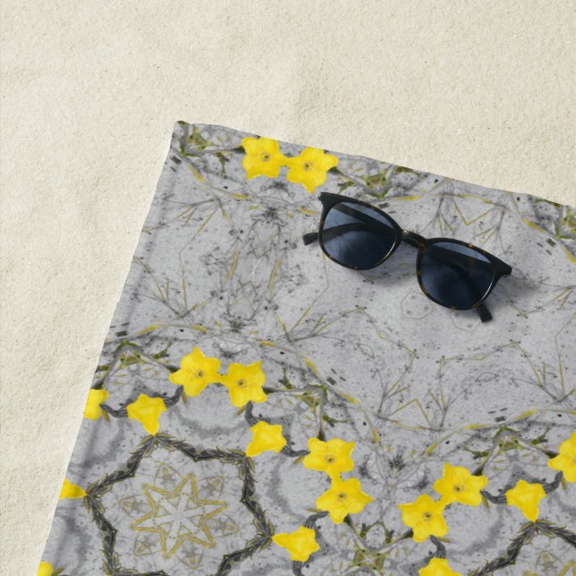 Serviette De Plage Roue d'harmonie de jonquilles  (En situation)