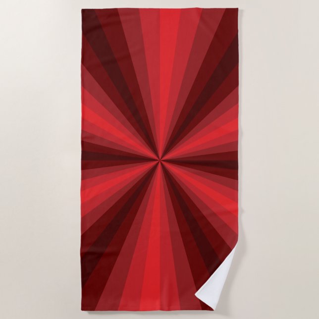 Serviette de plage rouge à illusion d'optique (Devant)