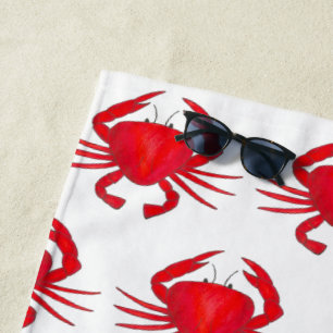 Serviette De Plage Rouge Baltimore Maryland Crabe Plage Océan