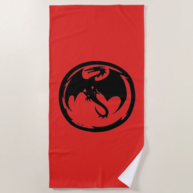 serviette de plage rouge Black Dragon (Devant)