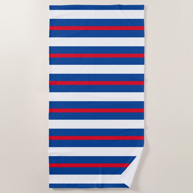 Serviette De Plage Rouge blanc et bleu patriotique USA (Devant)
