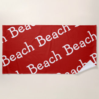 Serviette De Plage Rouge et blanc de motif de plage