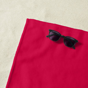 Serviette De Plage Rouge rubis uni couleur uni amaranthe