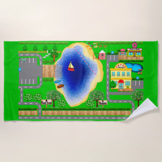 Serviette De Plage Route des lacs pour voitures