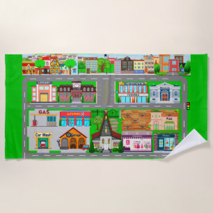 Serviette De Plage Routes de la ville pour voitures