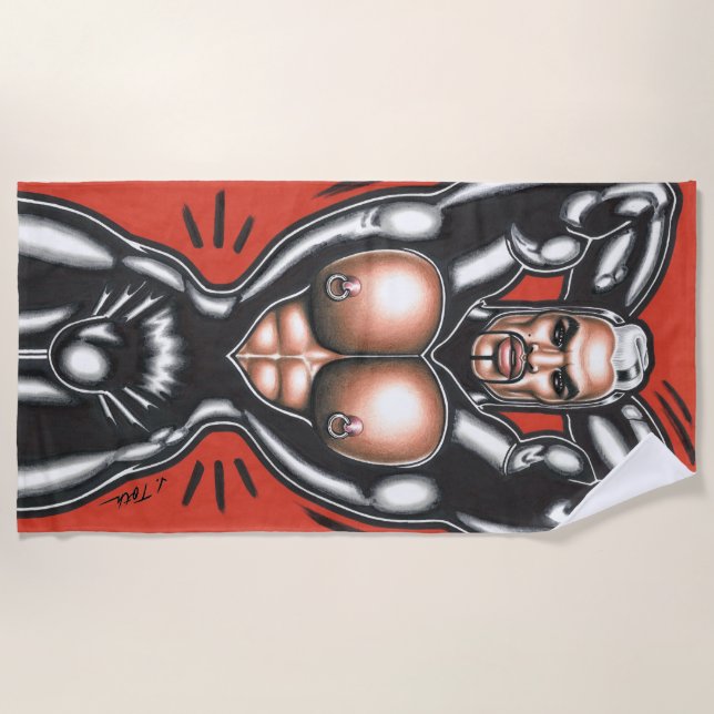 Serviette De Plage Rubberwear à la salle de gym (Devant)