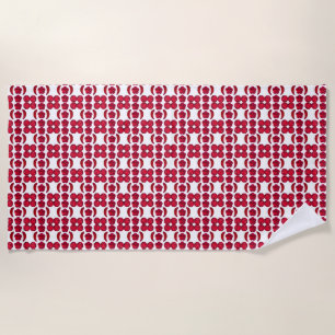 Serviette De Plage Ruby Gemstone Art, Rouge