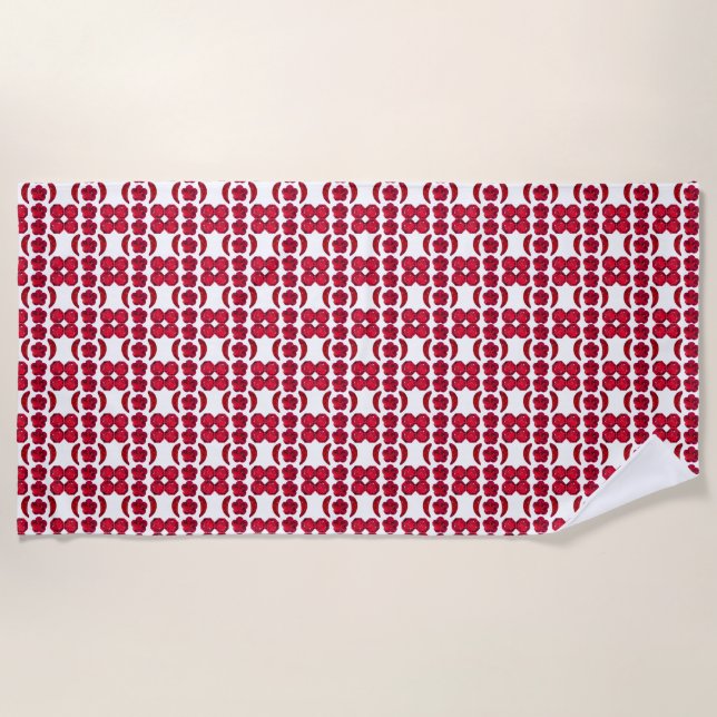 Serviette De Plage Ruby Gemstone Art, Rouge (Devant)