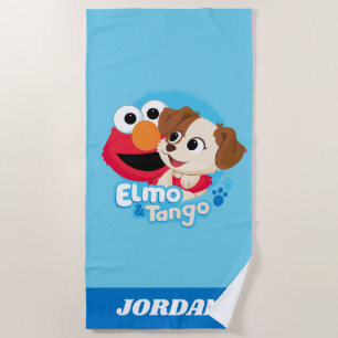 Serviette De Plage Rue Sésame   Badge Elmo & Tango
