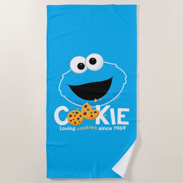 Serviette De Plage Rue Sésame | Cookie Monster Lookies (Devant)