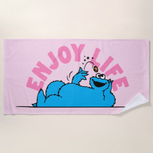 Serviette De Plage Rue Sésame Cookies Monster Enjoy Life