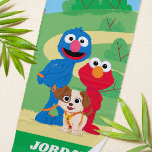 Serviette De Plage Rue Sésame   Tango Avec Grover & Elmo