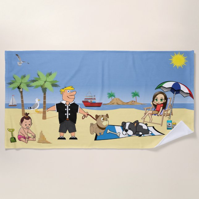 Serviette De Plage Sacrément branché (Devant)