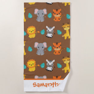 Serviette De Plage Safari Animaux