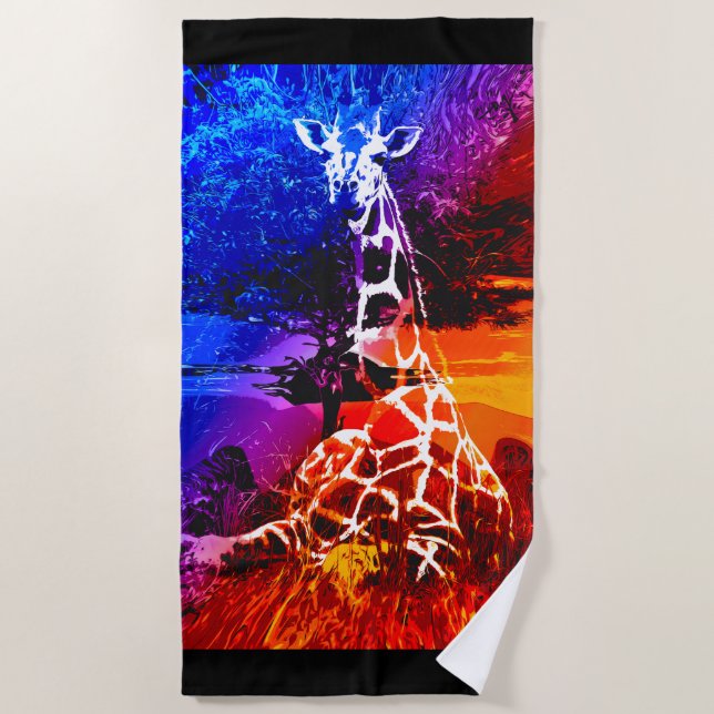 Serviette de plage Safari Giraffe Dream (Devant)